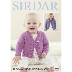 Sirdar Snuggly Baby and Children Patterns - 4668 Round and V-Neck Cardigan Pattern