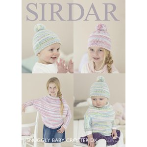 Sirdar Snuggly Baby and Children Patterns - 4674 Poncho and Hat - PDF DOWNLOAD Pattern