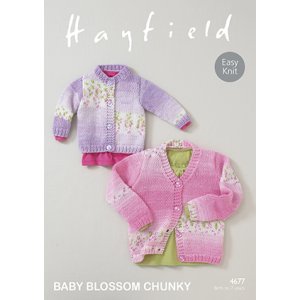 Baby Blossom Chunky Patterns - 4677 Baby Cardigan - PDF DOWNLOAD by Hayfield