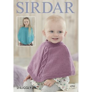 Sirdar Snuggly Baby and Children Patterns - 4702 Round Neck Poncho - PDF DOWNLOAD Pattern