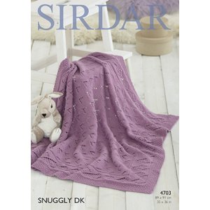 Sirdar Snuggly Baby and Children Patterns - 4703 Baby Blanket Pattern