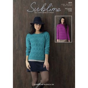 Sublime Superfine Alpaca DK Patterns - 6113 Round and Cowl Neck Sweaters Pattern