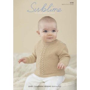 Sublime Baby Cashmere Merino Silk 4 ply Patterns - 6118 Sweater - PDF DOWNLOAD