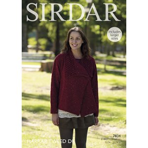 Sirdar Harrap Tweed DK Patterns - 7834 Lace Edge Jacket Pattern