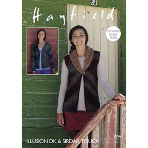 Hayfield Illusion Patterns - 7856 Cardigan and Vest Pattern