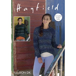 Hayfield Illusion Patterns - 7859 Pullover - PDF DOWNLOAD Pattern