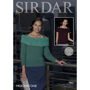 Sirdar Moonstone Patterns - 7862 Women's Top - PDF DOWNLOAD Pattern