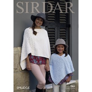 Sirdar Smudge Patterns - 7869 Poncho Pattern