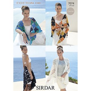 Sirdar Cotton DK Patterns - 7074 Two Crochet Shawls Pattern