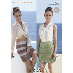 Sirdar Cotton DK Patterns - 7077 Crochet Skirt Pattern