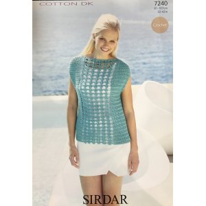 Sirdar Cotton DK Patterns - 7240 Crochet Top Pattern