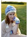 Knit Collage - Striped Hoodie Hat and Fingerless Gloves - PDF DOWNLOAD Patterns photo