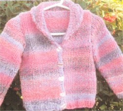 Muench Yarn Patterns - z230 - Child V-Neck Cardigan with Collar Pattern