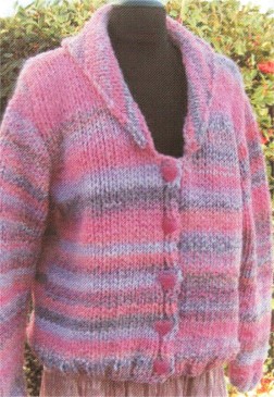 Muench Yarn Patterns - V-Neck Cardigan with Collar Pattern