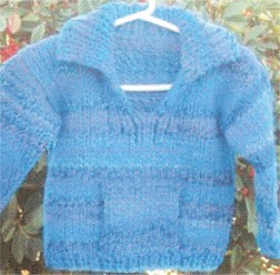Muench Yarn Patterns - z227 - Child Split Neck Pullover with Collar Pattern