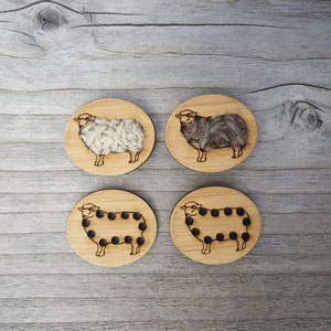 Katrinkles Bamboo Buttons - Sheep - 3/4"