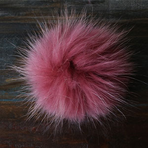 Jimmy Beans Wool Fur Pom Poms - Pink - Snap (6")