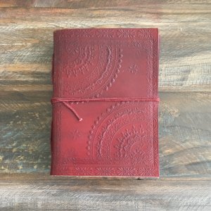 Jimmy Beans Wool Jimmy's Journey Marketplace Leather Journal - Red - Mandala
