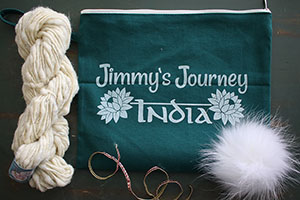 Knit Collage Cast Away Hat Kits kits Coconut Sparkle/White