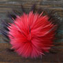 Jimmy Beans Wool Fur Pom Poms - Red - Snap (6