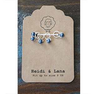 Heidi and Lana Stitch Markers - Small Silver - Midnight
