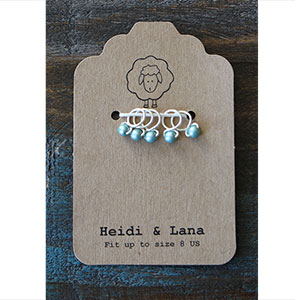 Heidi and Lana Stitch Markers - Small Silver - Sage
