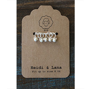 Heidi and Lana Stitch Markers - Small Silver - Linen