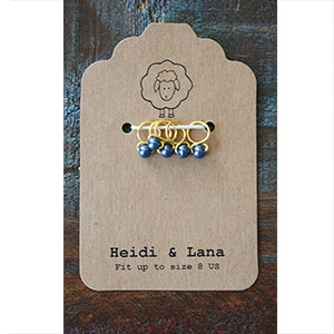 Heidi and Lana Stitch Markers - Small Gold - Midnight