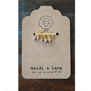 Heidi and Lana Stitch Markers - Small Gold - Chocolate