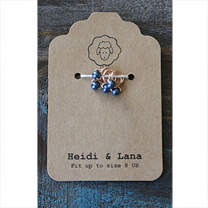 Heidi and Lana Stitch Markers - Small Rose - Midnight