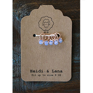Heidi and Lana Stitch Markers - Small Rose - Bluebell