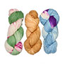 Delicious Yarns Fresh Baked Yarn Club - '18 Spring - Green Apple Raspberry/Nutmeg/Macaron Yarn photo