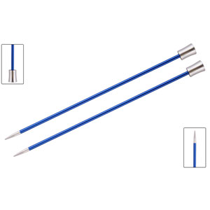 Knitter's Pride Zing Single Pointed Needles - US 6 (4.0mm) - 10" Sapphire - US 6 (4.0mm) - 10" Sapphire
