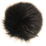 Jimmy Beans Wool Fur Pom Poms - Black - Snap (5