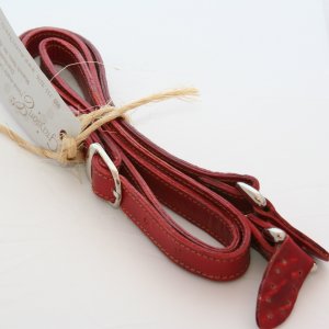 Grayson E Long Narrow Leather Handle - Red