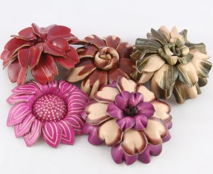 Grayson E Leather Flowers - Large Leather Flower (2nd Quality)