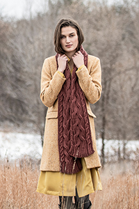 Blue Sky Fibers Patterns - The Classic Collection Patterns - Edina Cabled Scarf - PDF DOWNLOAD photo