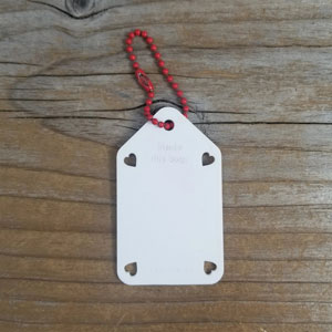Katrinkles Write On/ Wipe Off Project Tags - White Tag- Red Chain