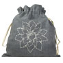 della Q Small Eden Project Bag - 115-1 - *Linen - Charcoal Flower Accessories photo
