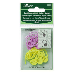 Stitch Markers - Quick Locking Stitch Markers (Large) by Clover