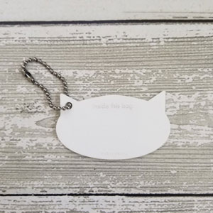 Katrinkles Write On/ Wipe Off Project Tags Cat Tag- Silver Chain