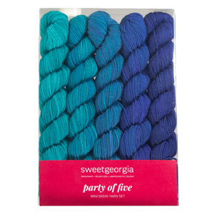 SweetGeorgia Tough Love Sock Party of Five Mini-Skein Set Yarn - Celestial