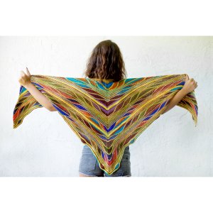 Urth Yarns Uneek Fingering and Cascade Heritage Butterfly/Papillon Shawl