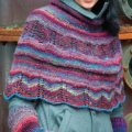 Noro Iced Blackberry Cape and Wristlet Pattern