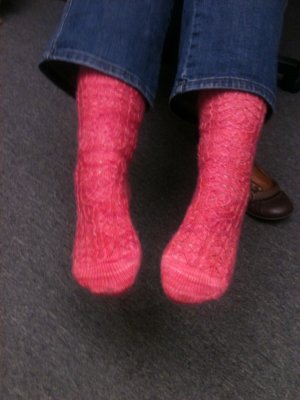 Rachel's Twisted Flower Socks