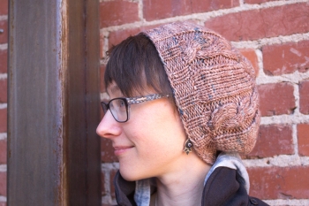 Laura's Pashmina Quick Cable Slouch Hat