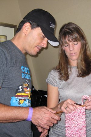 Scott Baio
(Arrested Development, Diagnosis Murder, Charles in Charge, Happy Days)
His pregnant girlfriend (Renee Sloan) remarked "I want to learn how to knit. Maybe Scott's mom can teach me - I would LOVE a knitting kit!"