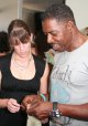 Ernie Hudson<br>(Desperate Housewives, Oz, The Crow, Ghost Busters)<br>
"My wife is always knitting... ok - now I see how hard this is!"