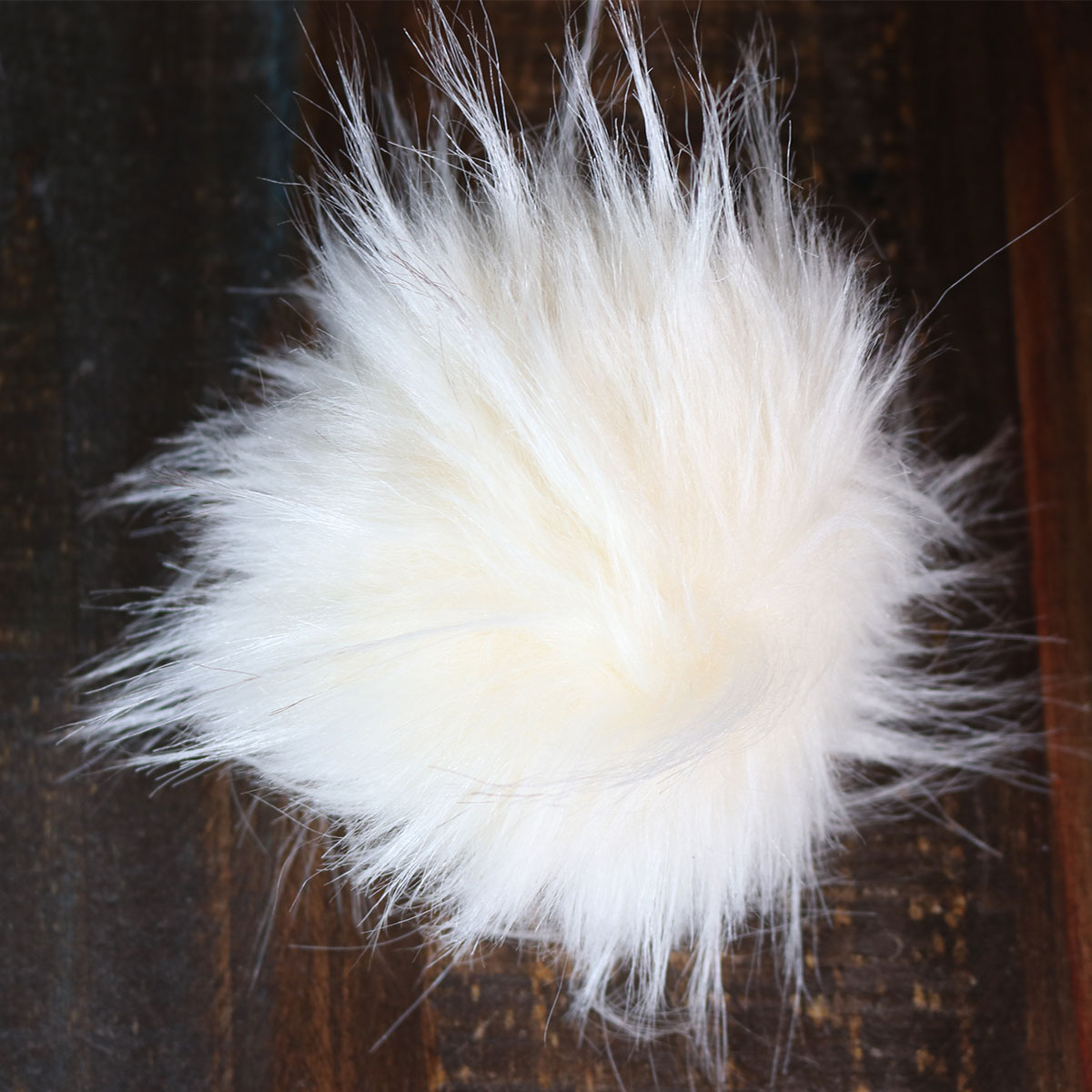 Natural White Faux Fur Pom Poms for Crochet Crafts Large Fluffy