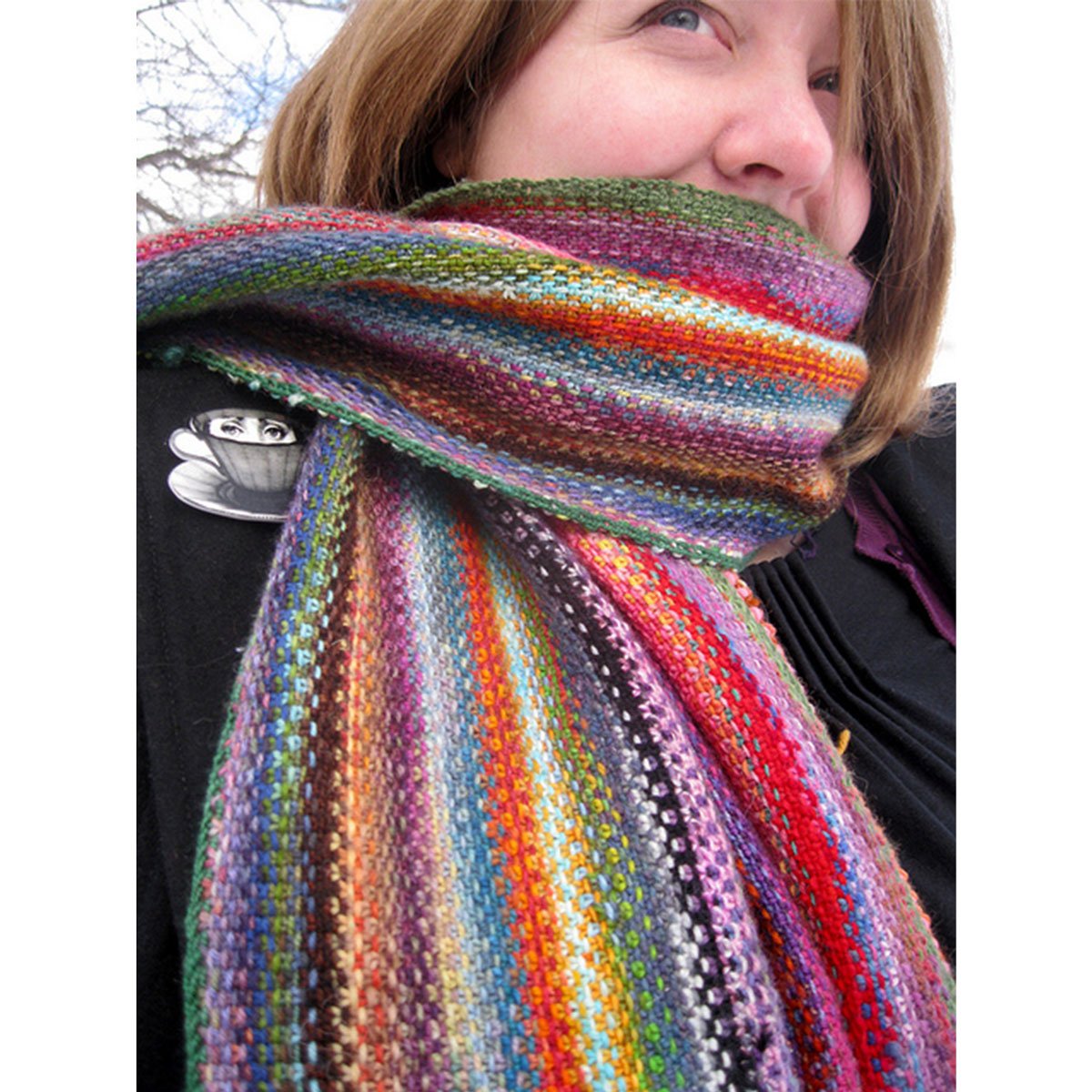 Цветной шарф. Разноцветный шарф. Разноцветный вязаный шарф. Разноцветный шарф спицами. Необычные вязаные шарфы.
